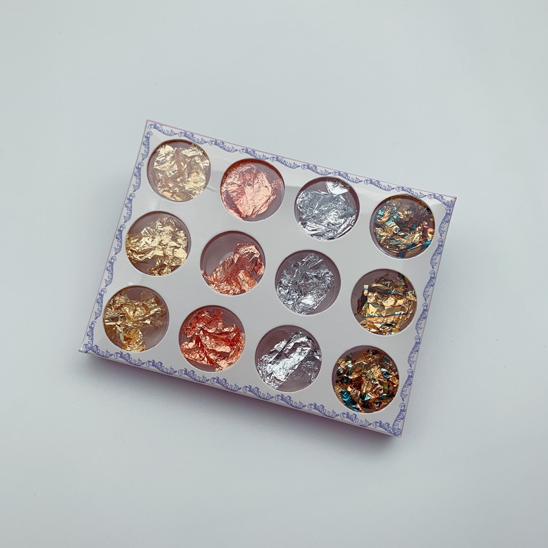 Miếng Dán Trang Trí Móng Tay Nghệ Thuật Lá Thiếc Màu Vàng / Bạc KOUDAN