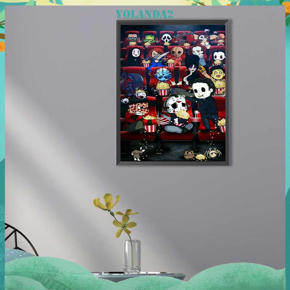 Tranh Đính Đá Kim Cương Toàn Bộ 5D DIY Hình Vẽ Phim Kinh Dị Trang Trí Nhà Cửa