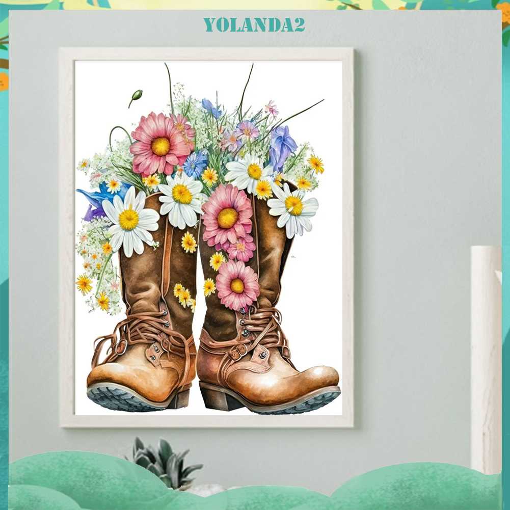 Tranh Đính Đá Kim Cương Toàn Bộ 5D DIY Hình Vẽ Hoa Trang Trí Nhà Cửa