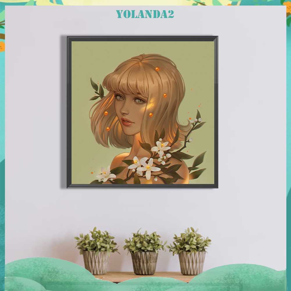 Tranh Đính Đá Kim Cương Toàn Bộ 5D DIY Hình Vẽ Cô Gái Trang Trí Nhà Cửa