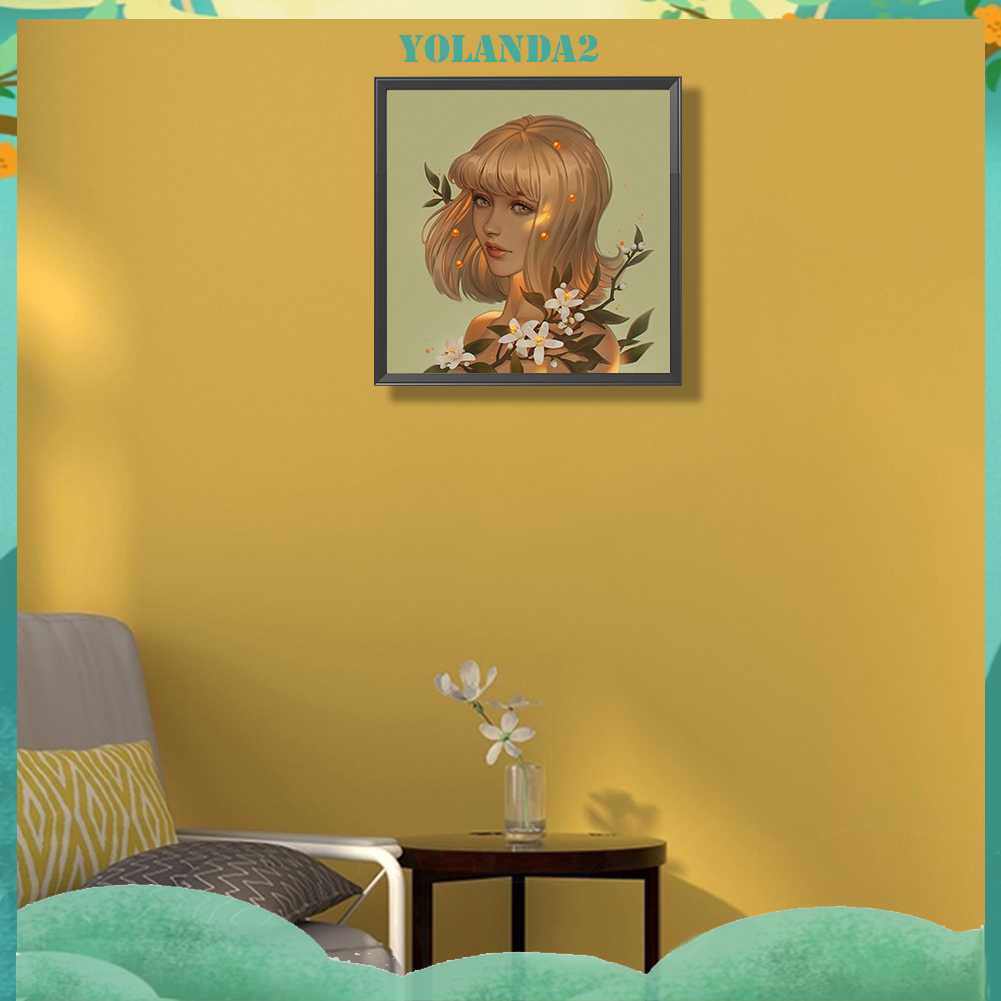 Tranh Đính Đá Kim Cương Toàn Bộ 5D DIY Hình Vẽ Cô Gái Trang Trí Nhà Cửa