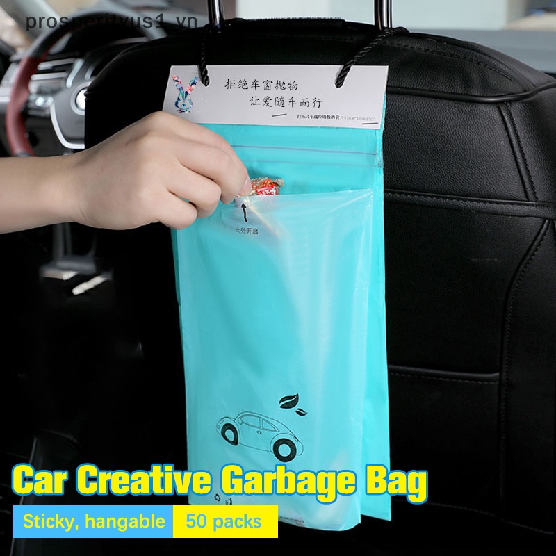 1 [prosperityus1] 30 Túi Đựng Rác Tự Dính Chống Rò Rỉ Cho Ô Tô [VN]