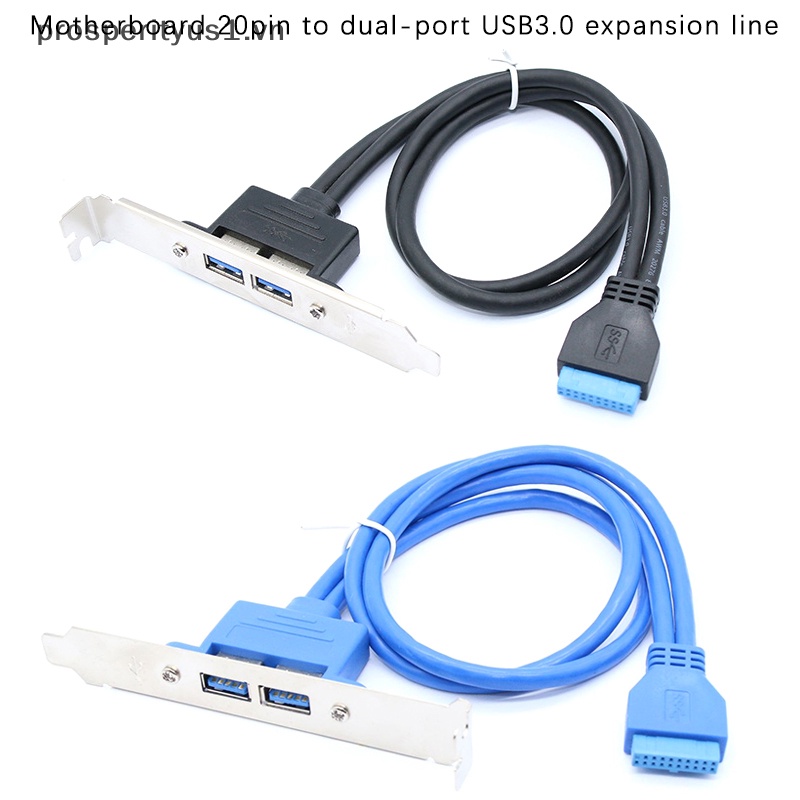 Cáp Nối Dài Bo Mạch Chủ 0.5m Hai Cổng USB Sang 20 Pin Tốc Độ Cao 5Gbps