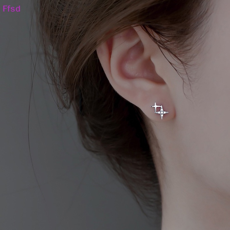 {Ffsd} Bông Tai Xỏ Hình Ngôi Sao Bốn Cánh Lãng Mạn Dễ Thương Làm Quà Tặng Thời Trang Cho Nữ