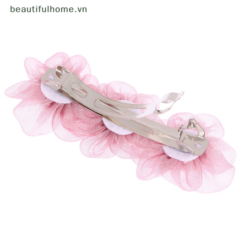 Kẹp Tóc Hoa Trà Đính Ngọc Trai Trắng Hồng Thanh Lịch Cho Nữ [Beautyhome]