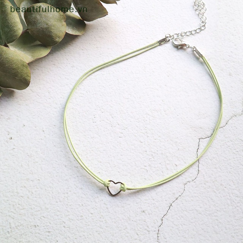 Vòng Cổ Choker Ren Ngắn Mặt Trái Tim Dễ Thương Thời Trang Cho Nữ [Beautyhome]