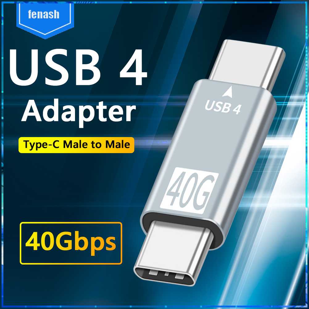 Đầu Nối Chuyển Đổi Dữ Liệu Nhanh PD100W 40Gbps USB4.0 20V 5A Type-C Male Sang Type-C Male