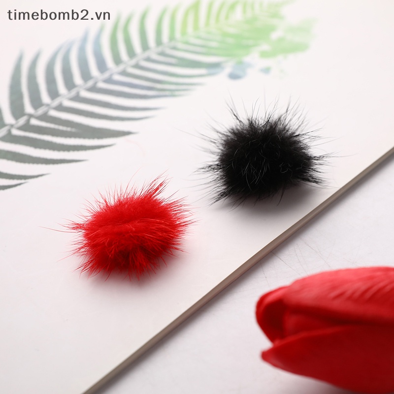 {Timebomb} Set 10 Quả Cầu Lông Chồn Giả Mini Trang Trí Móng Tay Nghệ Thuật DIY