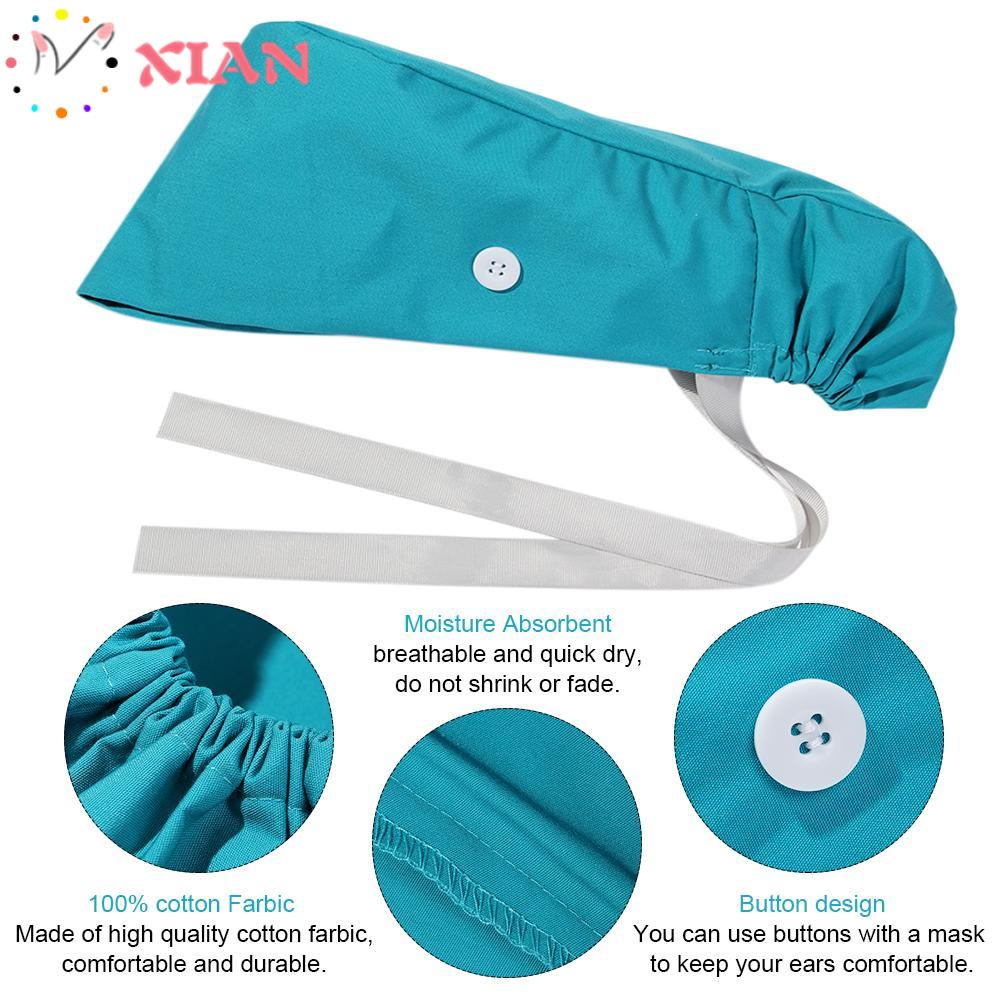 Xiantin 1 Mũ Cotton Buộc Tóc Đuôi Ngựa Dài Thắt Nơ Ruy Băng Làm Việc