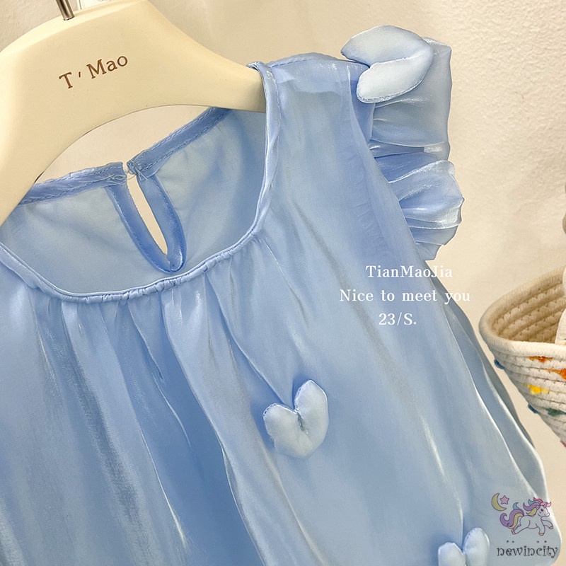 Bộ Áo Cotton Tay Bay Trang Trí Trái Tim + Quần Bó Eo Co Giãn Dành Cho Bé Gái