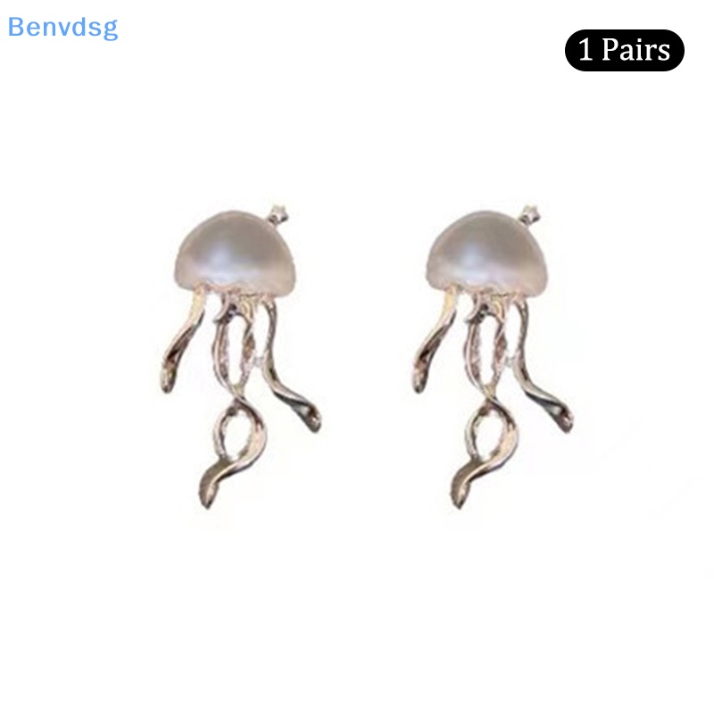 1 Đôi Bông Tai Hình Sứa Thạch Pha Lê Trong Suốt Phong Cách Hàn Quốc Thời Trang Cho Nữ