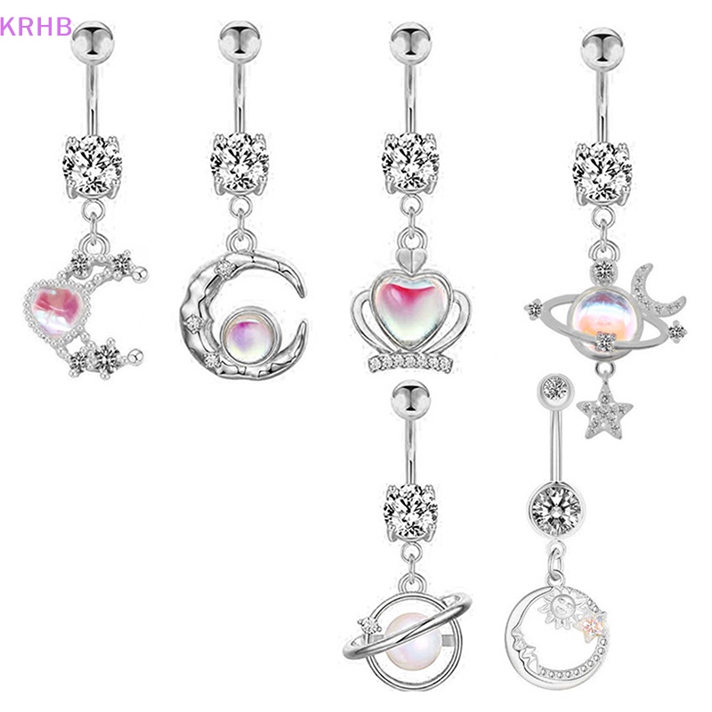 Khuyên Rốn Bằng Thép Không Gỉ Hình Trăng Sao Cho Nữ Mới