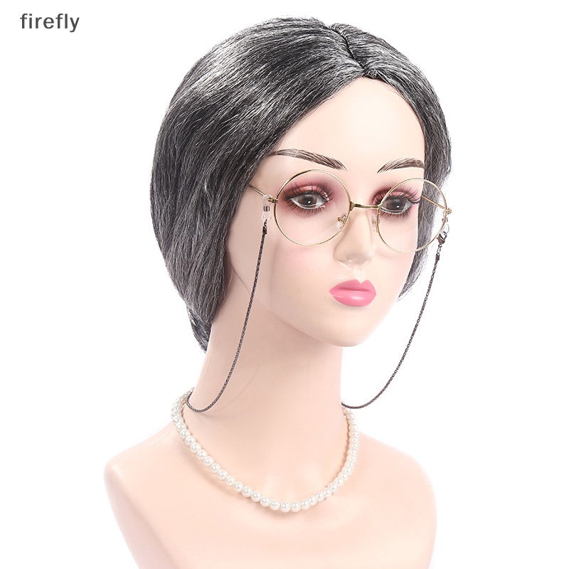 Bộ Tóc Giả Màu Trắng Dùng Biểu Diễn Sân Khấu Dành Cho Người Lớn Tuổi Và Bà