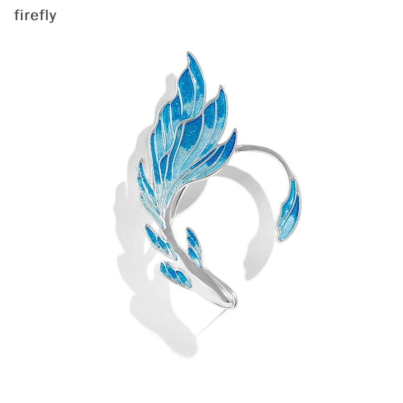 Bông Tai Kẹp Vành Tai Hình Cá Màu Gradient Xanh Dương Sáng Tạo Thời Trang Cho Nữ