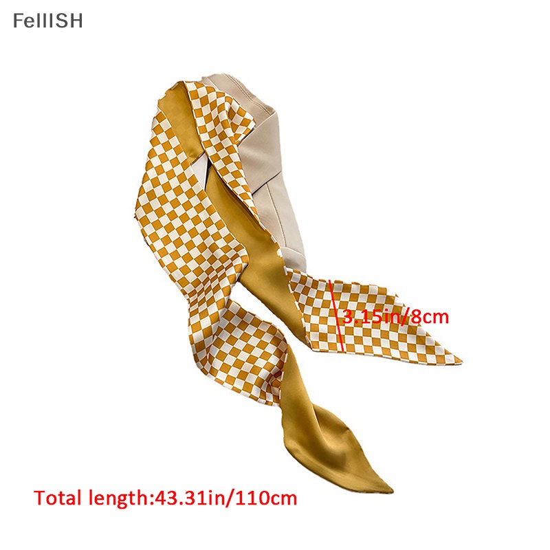 1 Chiếc Khăn Lụa Thắt Nơ Màu Vàng Trắng Cỡ Nhỏ Kèm Khăn Quàng Cổ Dài 439br