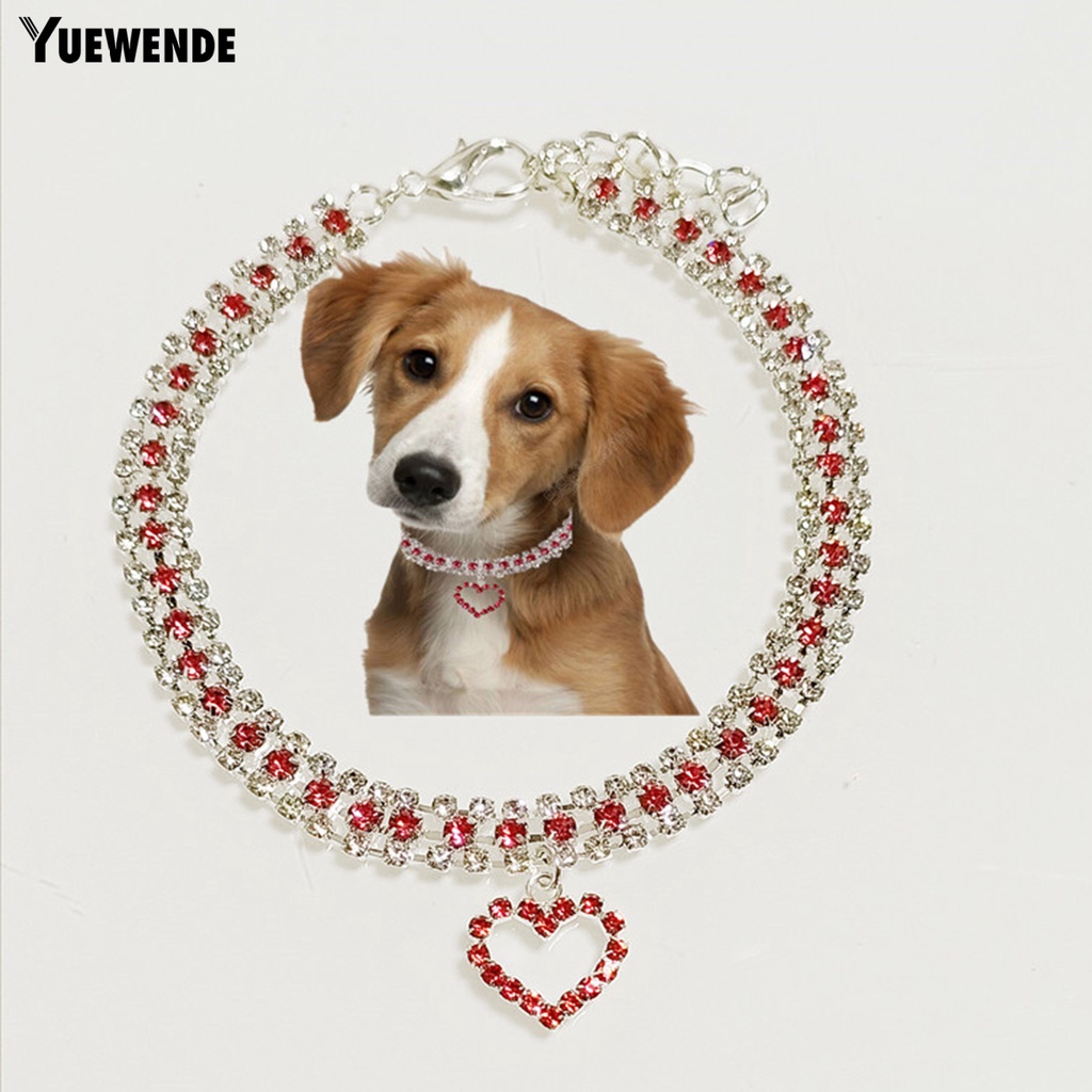 Vòng Cổ Hình Trái Tim Đính Đá Thời Trang Cho Thú Cưng