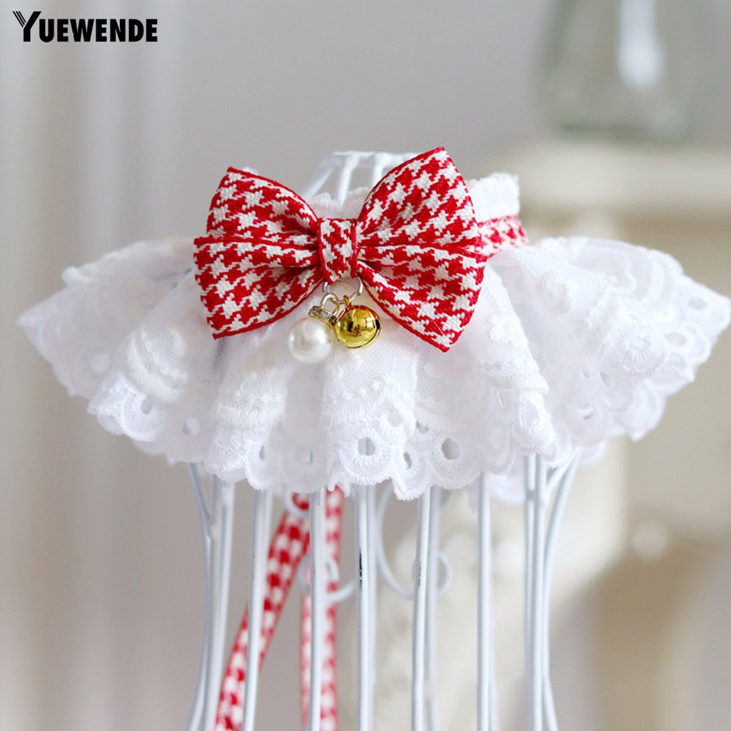 Yq.e Khăn Choàng Cổ Trang Trí Viền Ren Thời Trang Thủ Công Cho Thú Cưng Bên Ngoài