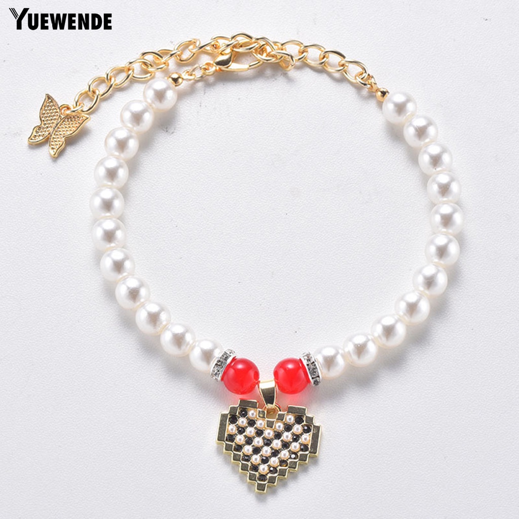 Vòng Cổ Mở Rộng Đính Ngọc Trai Giả Dễ Điều Chỉnh Cho Thú Cưng