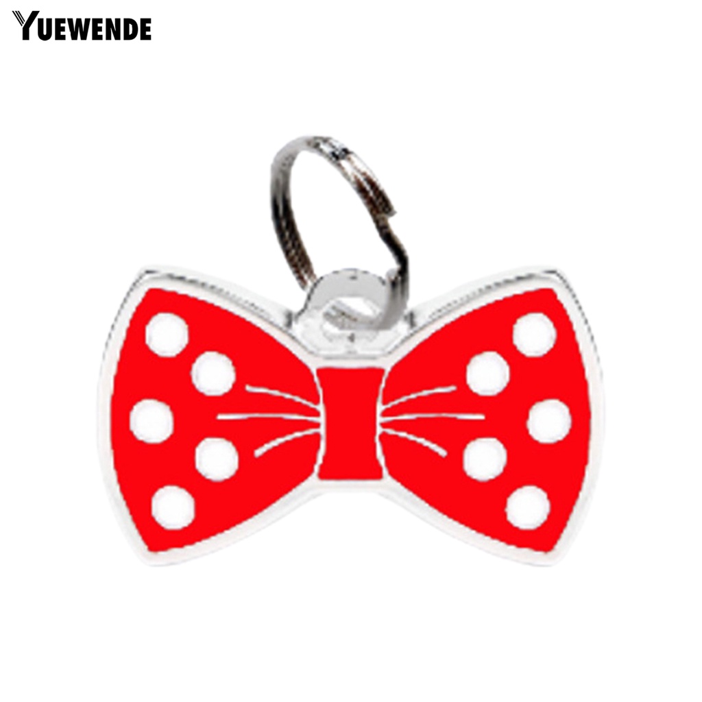 Yq.e Thẻ ID Thú Cưng Bằng Hợp Kim Kẽm Hình Nơ Chống Ăn Mòn Phong Cách Cho Thú Cưng