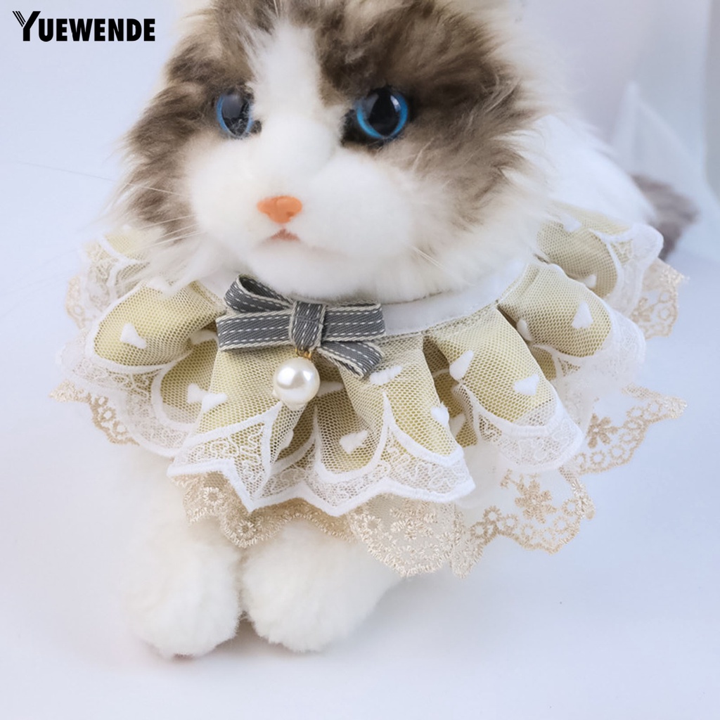 Yq.e Khăn Quàng Cổ Ren Lưới Thoáng Khí Ổn Định Chống Lạc Có Thắt Nơ Trang Trí Ngoài Trời Cho Thú Cưng