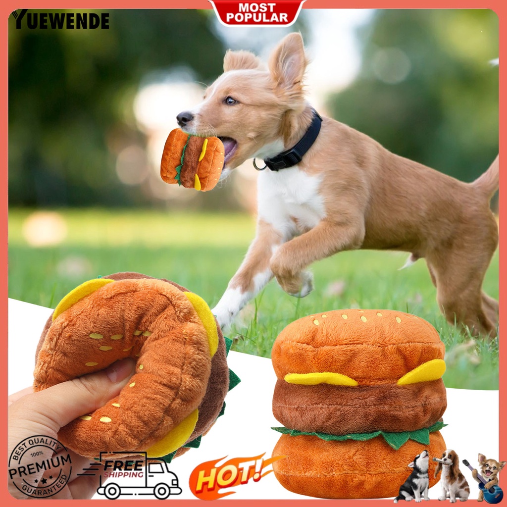 Đồ Chơi Nhồi Bông Hình Hamburger Tích Hợp Âm Thanh Vui Nhộn Dễ Thương Cho Cún Cưng