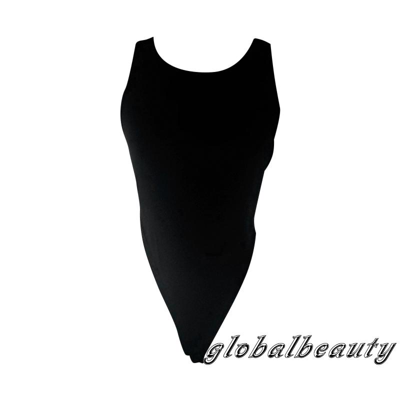 Bộ Áo Liền Quần Ngắn Không Tay Hở Lưng Màu Đen Thời Trang Mùa Hè Cho Nữ