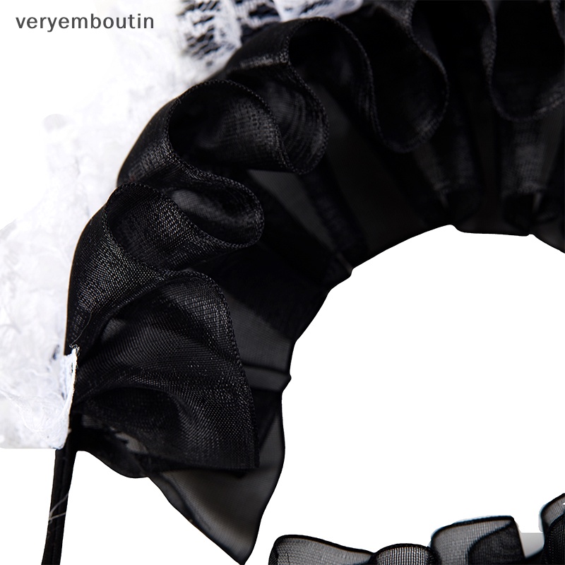 Băng Đô Cài Tóc Hình Tai Quỷ Hoạt Hình Phối Ren Phong Cách Gothic Dễ Thương