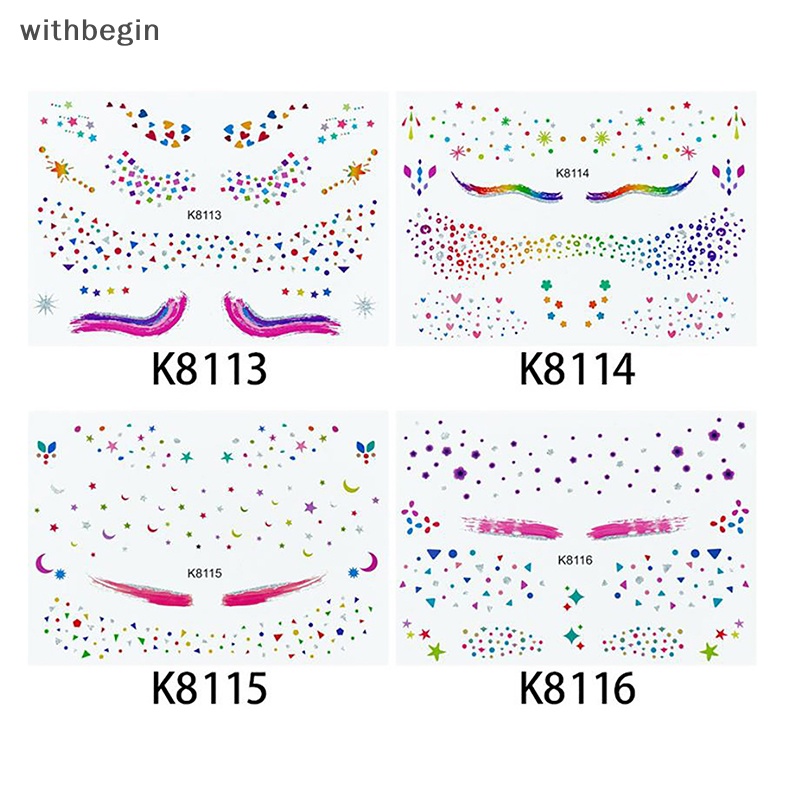 Bộ 4 Cặp Miếng Dán Đường Viền Mắt Dễ Thương Trang Điểm Lễ Hội