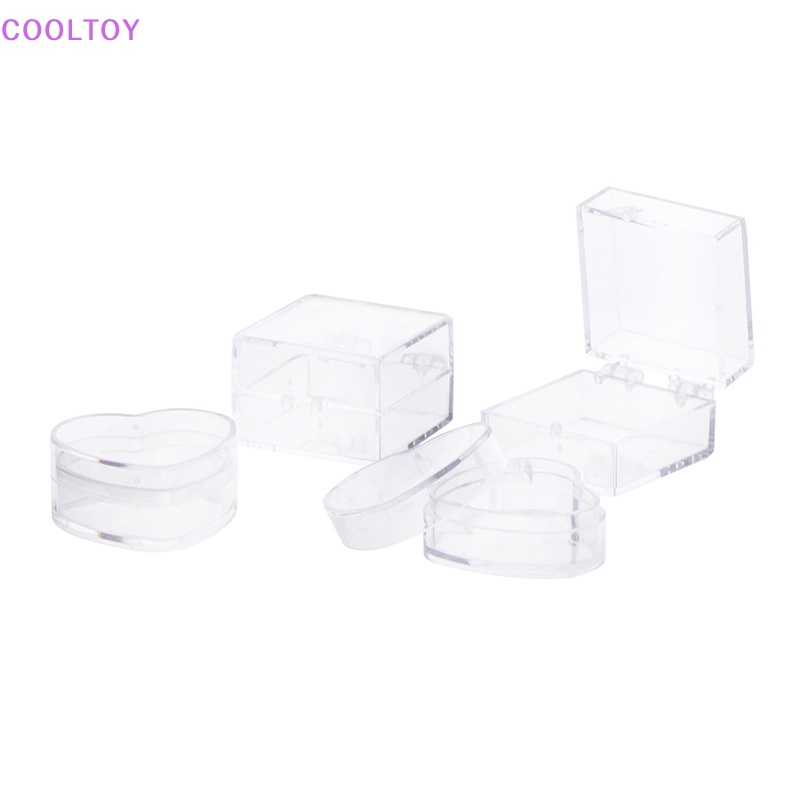 Cooltoy Bộ 2 Hộp Đựng Trang Sức Hình Vuông / Trái Tim Mini Trang Trí Nhà Búp Bê