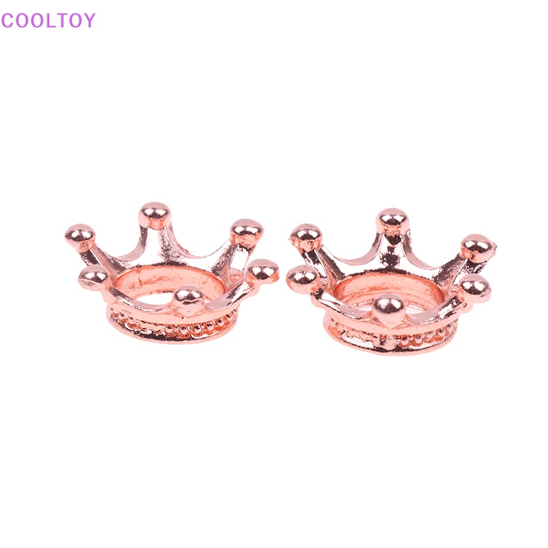 Set 2 Vương Miện Mini Bằng Nhôm Mạ Vàng / Bạc 1: 12 Trang Trí Nhà Búp Bê