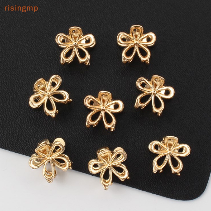 Set 2 Kẹp Tóc Càng Cua Mini Bằng Kim Loại Rỗng Hình Hoa Thời Trang Ngọt Ngào Cho Nữ