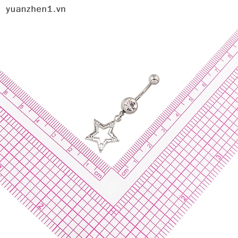Khuyên Rốn Chất Liệu Thép Không Gỉ Đính Đá Hình Ngôi Sao Thời Trang Cho Nữ