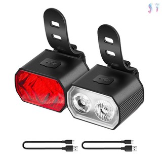 Bộ đèn led gắn trước và sau xe đạp chống thấm nước an toàn tiện dụng