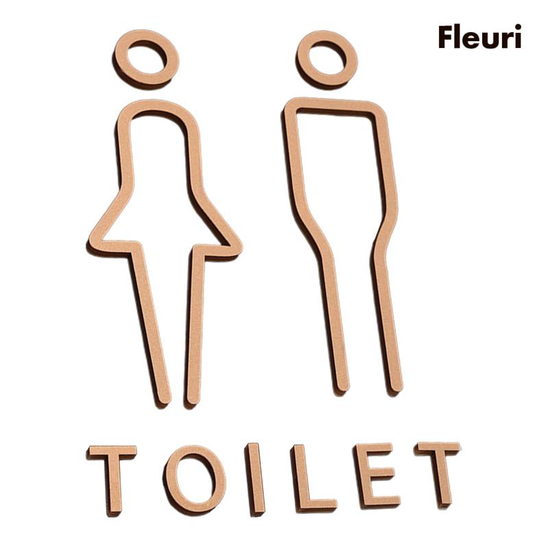 [Fleurir] Set 2 Bảng Hiệu Toilet Phong Cách Bắc Âu Trang Trí Khách Sạn / Phòng Tắm Không Cần Khoan Lỗ