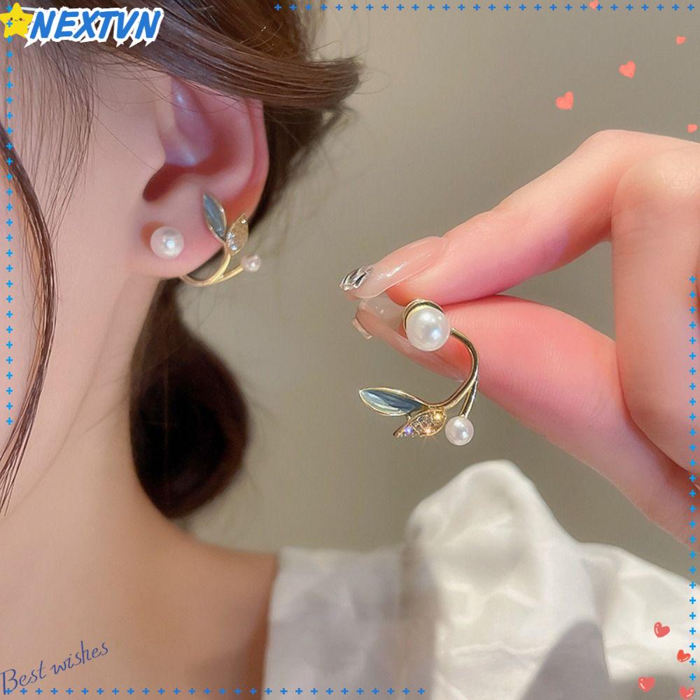 Khuyên Tai Đính Đá Phong Cách Hàn Quốc Sang Trọng