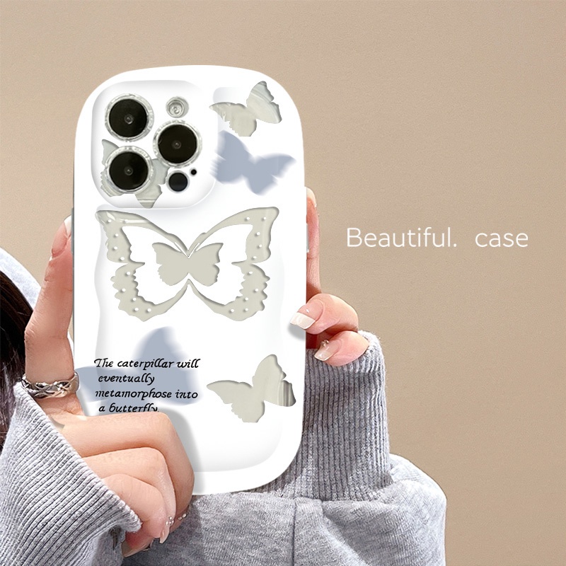 Ốp Điện Thoại Silicone TPU Mềm Trong Suốt Chống Sốc In Hình Bướm Cho IPhone 14 13 12 11 Pro Max XS X XR 8 + 7 Plus