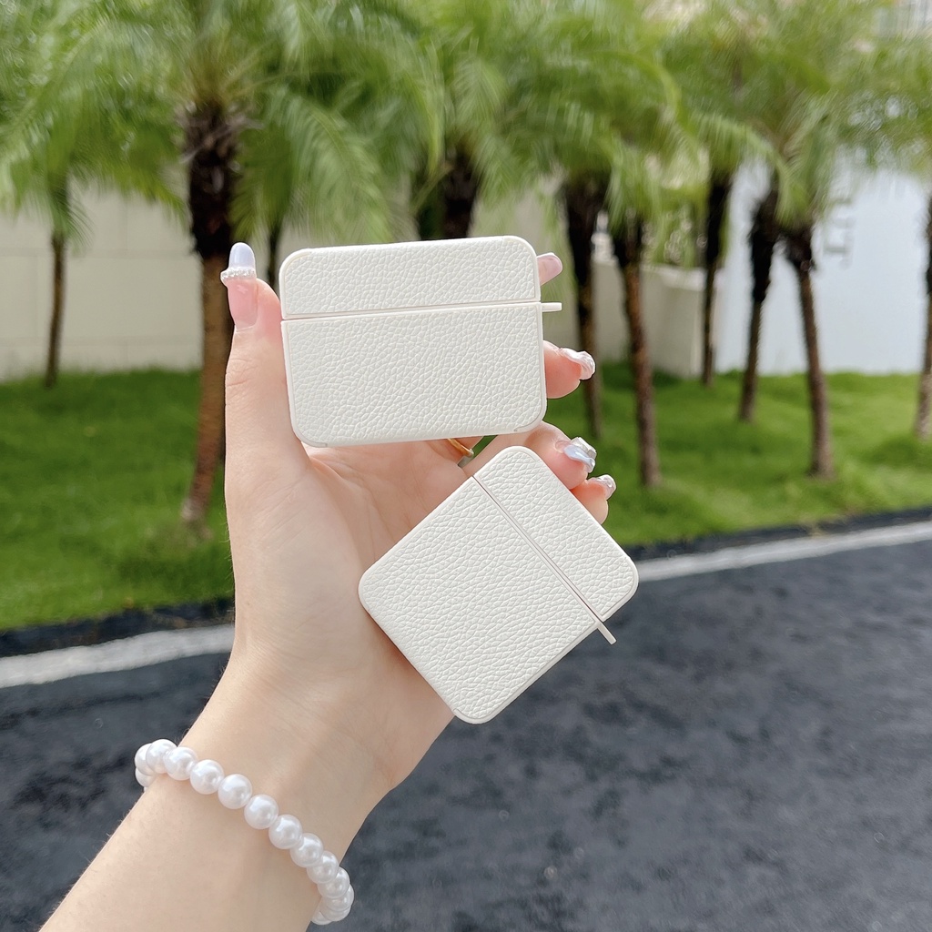 Ốp Điện Thoại Da PU Mềm Màu Trơn Chống Sốc Cho AirPods 1 2 3 pro2 2022