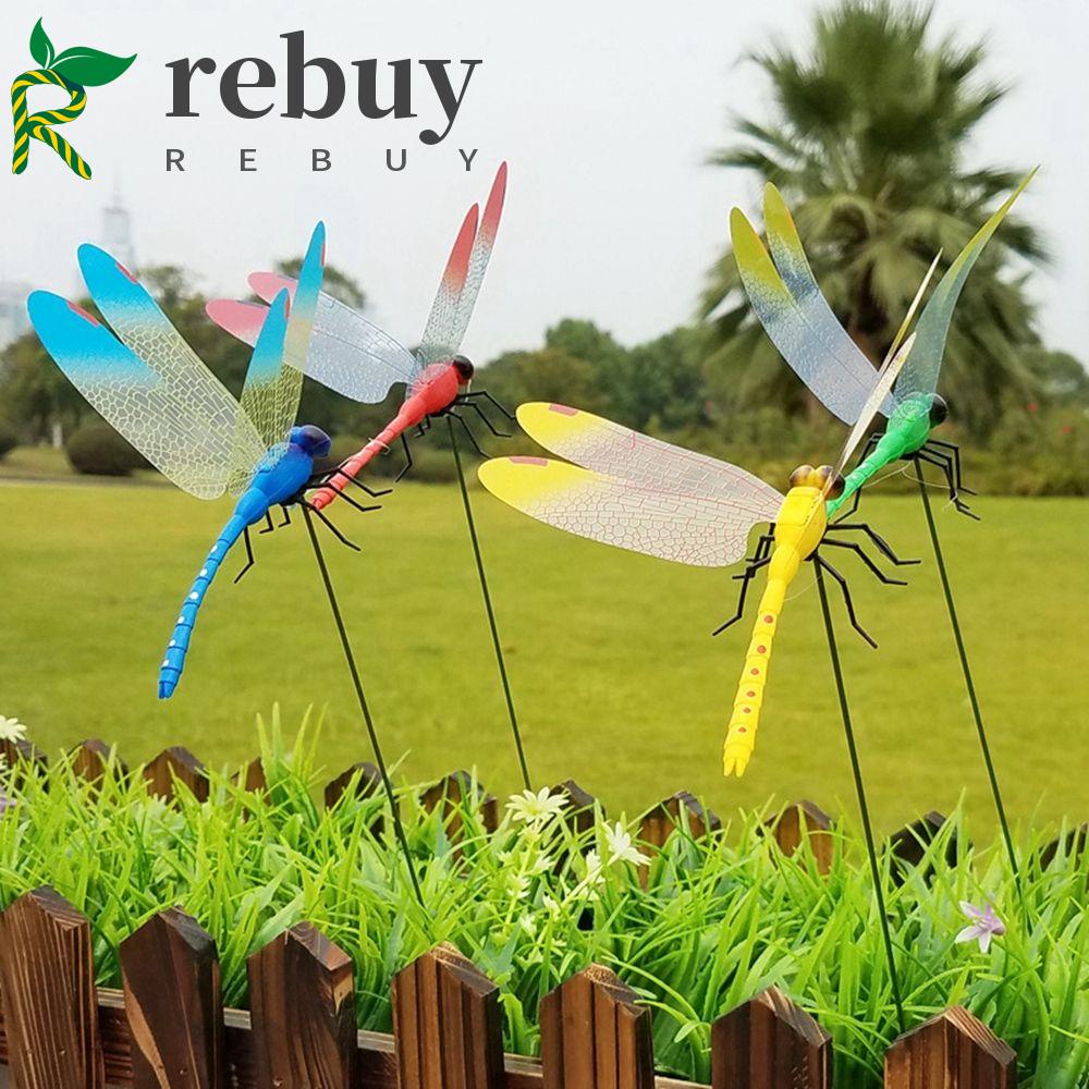 Set 10 Con Bướm / Chuồn Chuồn 3d Giả Nhiều Màu Dùng Trang Trí Sân Vườn
