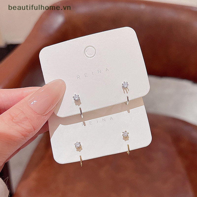 1 Đôi Bông Tai Pha Lê Thời Trang Hàn Quốc Dành Cho Nữ