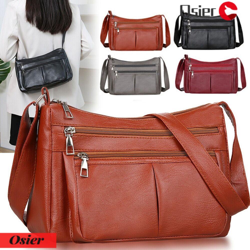 OSIER1 Túi Xách Đeo Vai Giả Da Chống Thấm Nước 4 Màu Thời Trang Cho Nữ