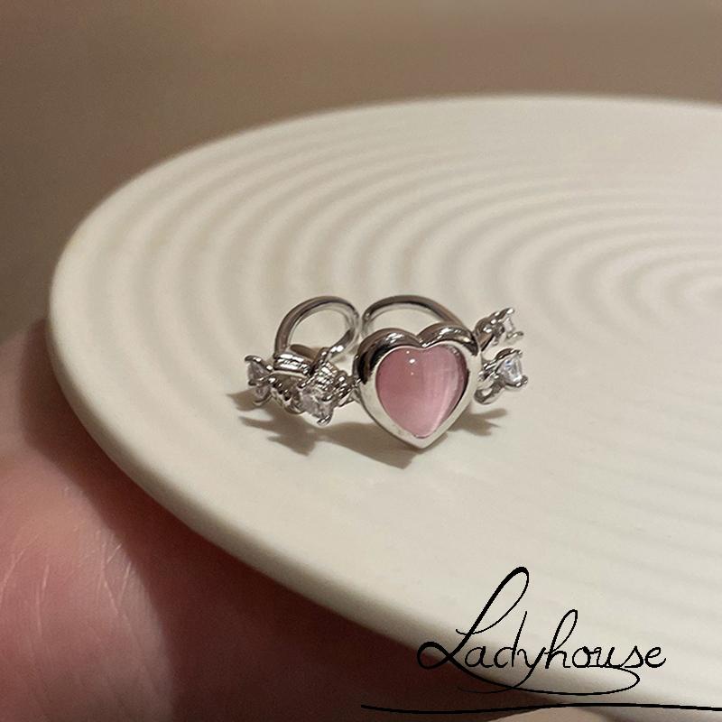 Nhẫn Đính Hôn Đính Đá Hình Trái Tim Thời Trang Dành Cho Nữ
