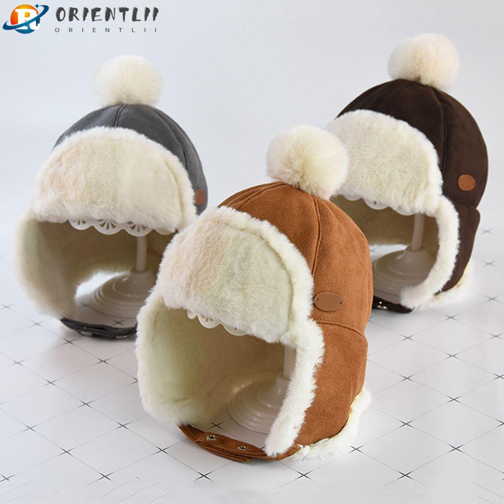 Mũ Trùm Tai Bằng Da Lộn Phối Lông Nhung Dễ Thương Xinh Xắn Cho Bé Gái