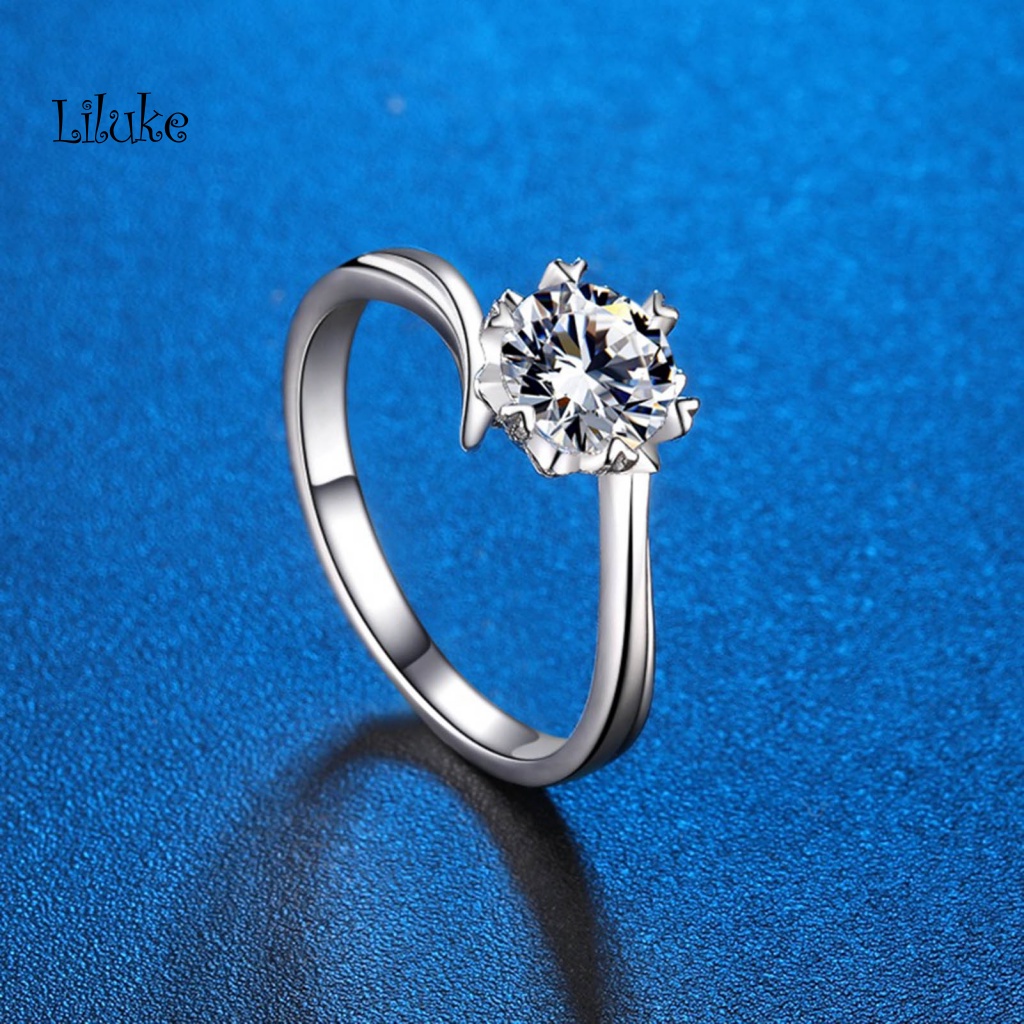 Nhẫn Đồng Mạ Điện Hình Bông Tuyết Đính Đá Xinh Xắn