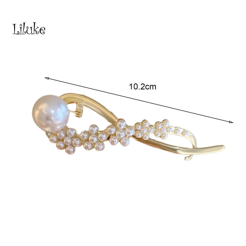 Kẹp Tóc Dạng Xoắn Đính Ngọc Trai Nhân Tạo Chống Trượt Trang Trí Tóc