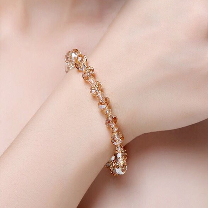 Vòng Tay Chuỗi Hạt Pha Lê Co Giãn Đơn Giản Thời Trang Cho Nữ