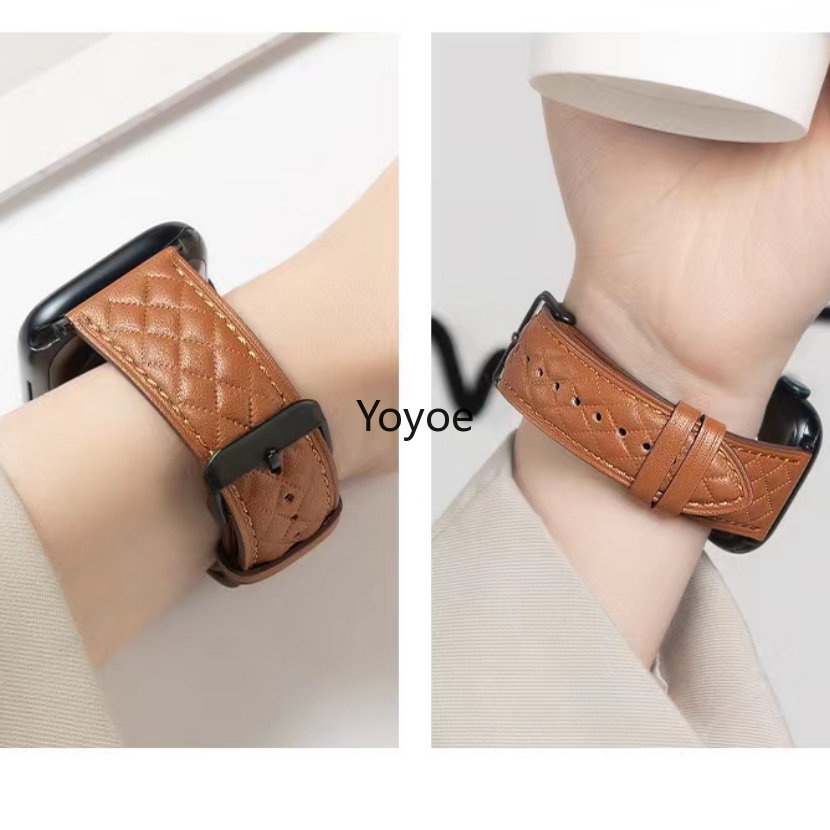 Dây Đeo Bằng Da Có Khóa Kim Loại Cho Đồng Hồ Apple 44mm 45mm 49mm 40mm 41mm 42mm 38mm 45 44 mm iWatch Series 3 4 5 6 Se 7 8