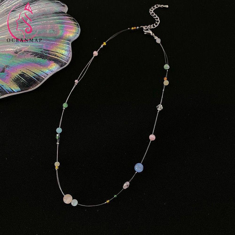 Vòng cổ Hợp Kim Y2k Đính Đá Resin Phong Cách Hàn Quốc Vintage