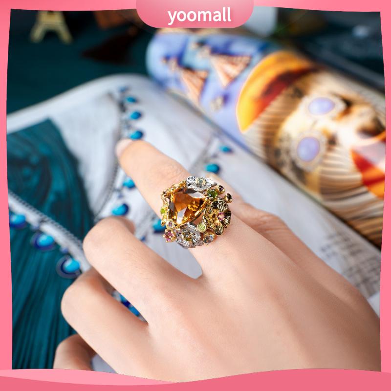 [YM] Nhẫn Dạng Hở Đính Đá Tự Nhiên Màu Nước Tiểu Ý Sáng Và Cao Cấp