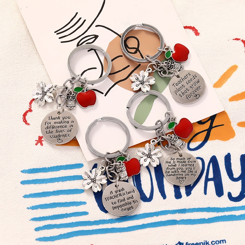 New THANK YOU GIFT FOR TEACHER -Teacher Gift Nursery Teacher Keyring Keychain