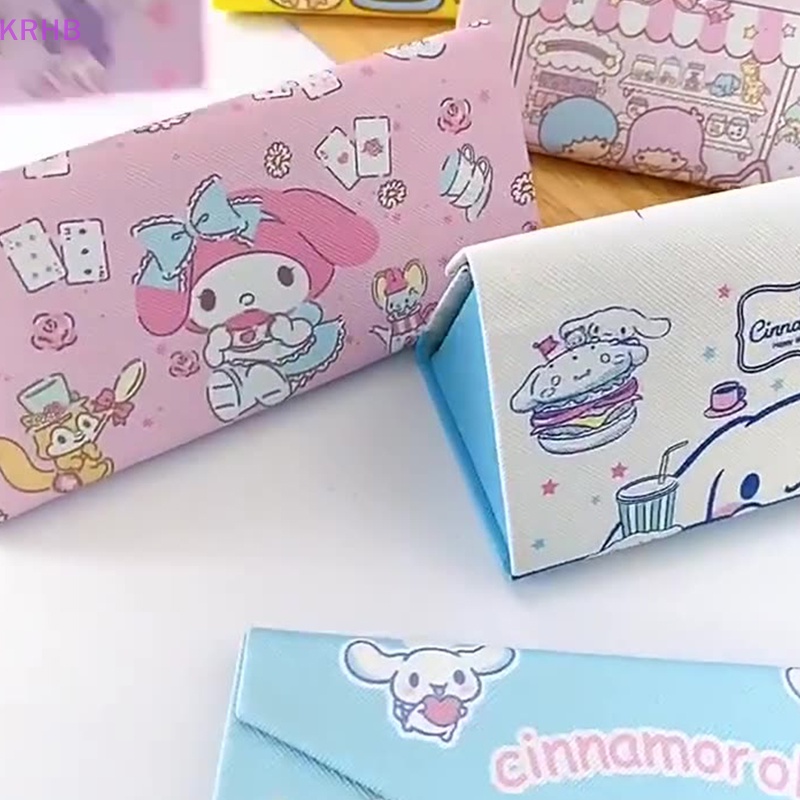 SANRIO Hộp Đựng Mắt Kính Bằng Vải Họa Tiết Hoạt Hình Melody Kuromi Cinnamoroll Dễ Thương Cho Học Sinh Mới